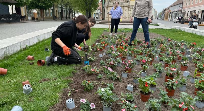 Diákok szépítik a város közterületeit