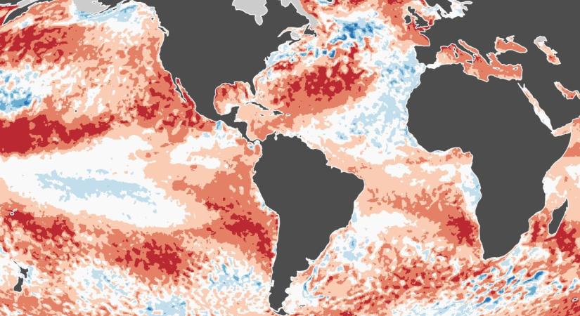 Történelmi csúcs közelében a tengerfelszín hőmérséklete