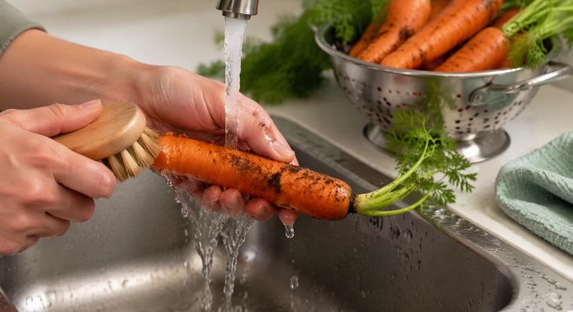 Így kell helyesen mosni a sárgarépát, hogy eltávolítsd róla a koszt és a kórokozókat