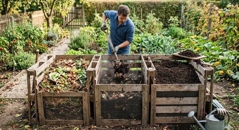 A 3 ládás komposztrendszer: így lesz a kerti hulladékból használható föld, nem csak egy büdös kupac