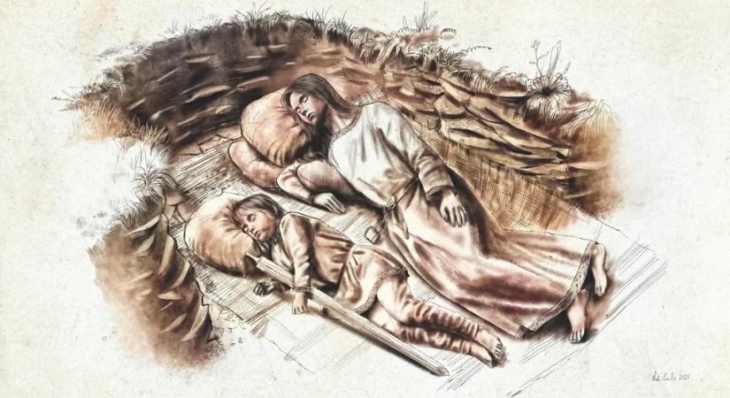 Együtt eltemetett testvérpárt azonosítottak egy 1400 éves sírban