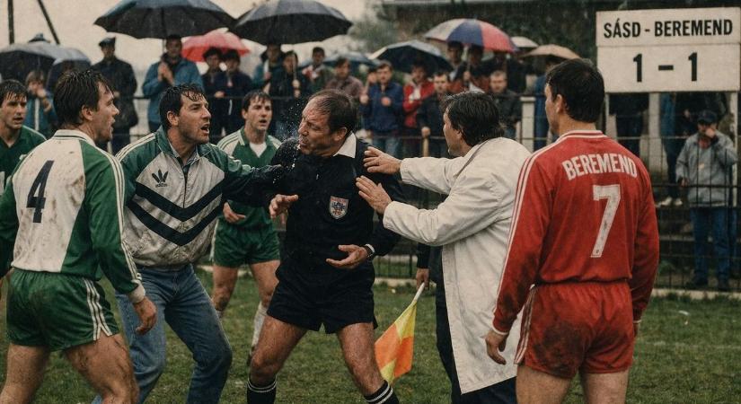 Tizenegyesből káosz a baranyai rangadón: a játékvezető autója bánta az esetet