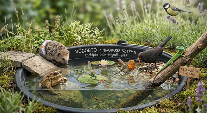 Egy földbe süllyesztett vödörtó több, mint itató: mini ökoszisztémát hozol létre vele a kertben