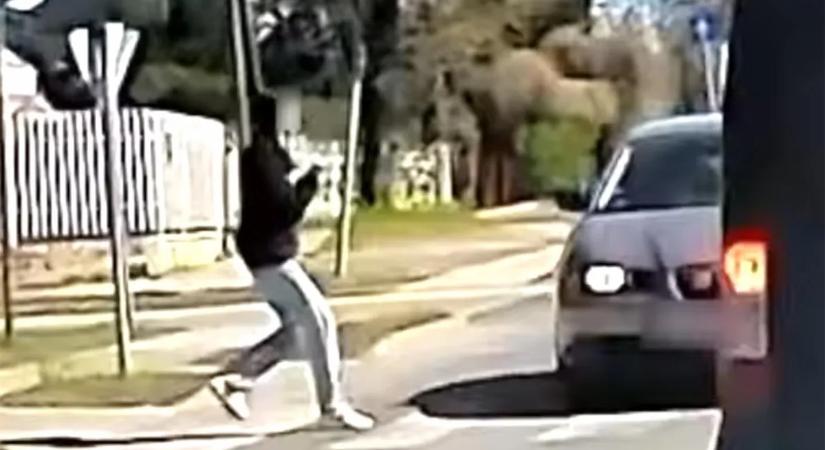 Halálos kombináció: mobilozó gyalogos lépett autó elé Dunakeszin – videó