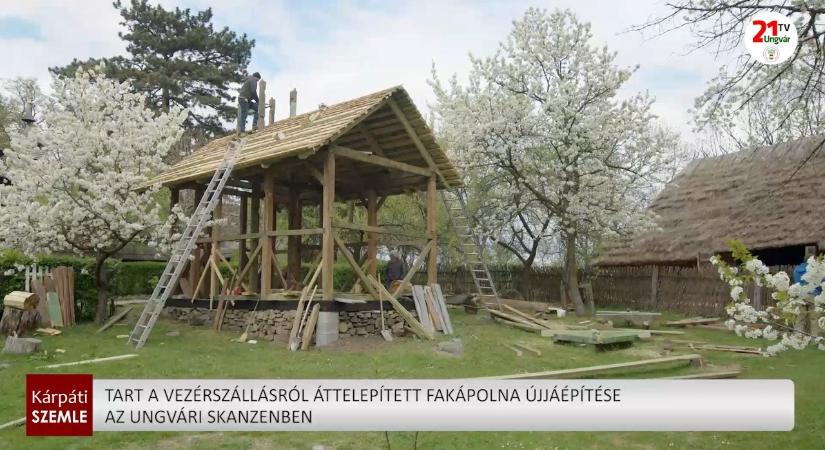 Tart a Vezérszállásról áttelepített fakápolna újjáépítése az ungvári skanzenben (videó)