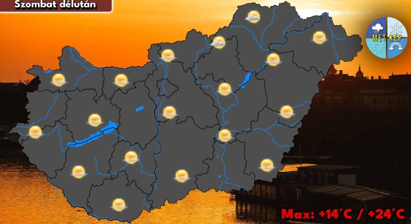 Kellemesen meleg tavaszi idő, sok napsütéssel