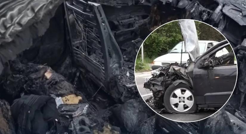 Frontális karambol Szolnokon: kigyulladt a kocsi a becsapódás után, csoda, hogy a sofőr túlélte