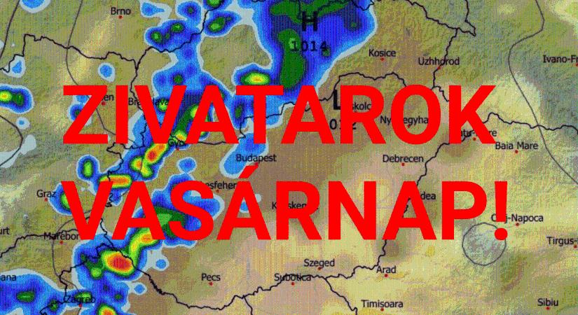 Vasárnap zivatarok jöhetnek!