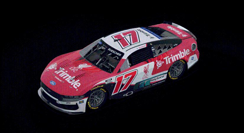 Micsoda kollab! A Liverpool F.C. mezébe öltözik Chris Buescher autója a NASCAR Cup sonomai futamán