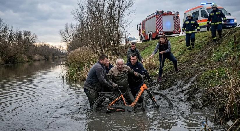 Pizzafutár és járókelők mentették meg az iszapba süppedt férfit Túrkevén