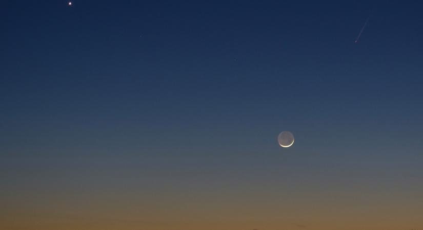 A vékony holdsarló és a Vénusz alkotott látványos párost ma este