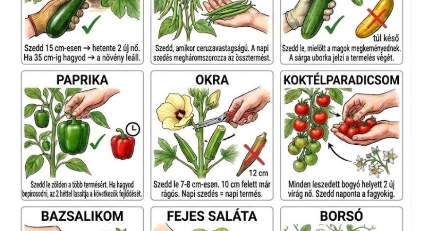 9 zöldség, ami többet terem, ha naponta szüreteled – mikor és hogyan szedd, hogy több termésed legyen