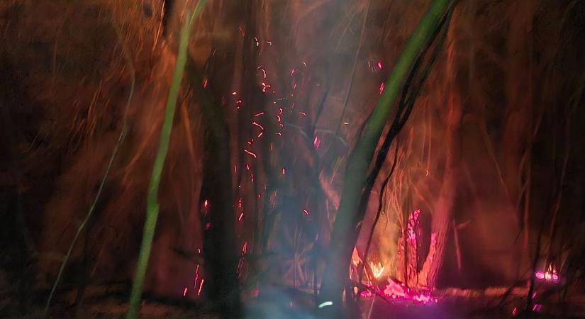 Hatalmas tűz tombolt Szolnokon: drón és quad is segítette a tűzoltók munkáját Szandaszőlősön