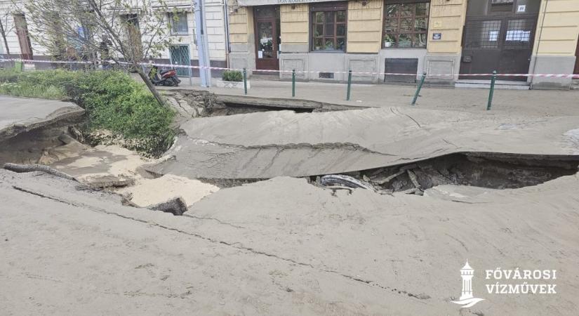 A hétvégéig marad a forgalmi korlátozás a Róbert Károly körúton, ahol beszakadt az út