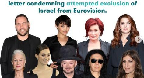 Sok száz híresség nyílt levélben támogatja Izrael részvételét az Eurovíziós Dalfesztiválon