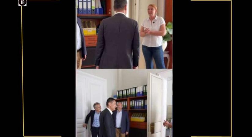 Baranyi Krisztina a Bayer Construct vezetőjének és a vele érkező Horváth Csabának: kérésükkel forduljanak nyugodtan az ügyfélszolgálathoz