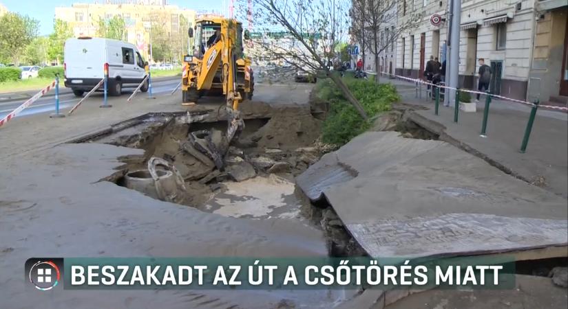Hatalmas durranásra ébredtek - 43 éves vízcső tört el hétfő hajnalban Budapesten
