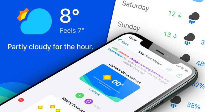 Végtelenségig testreszabható időjárás app okostelefonra