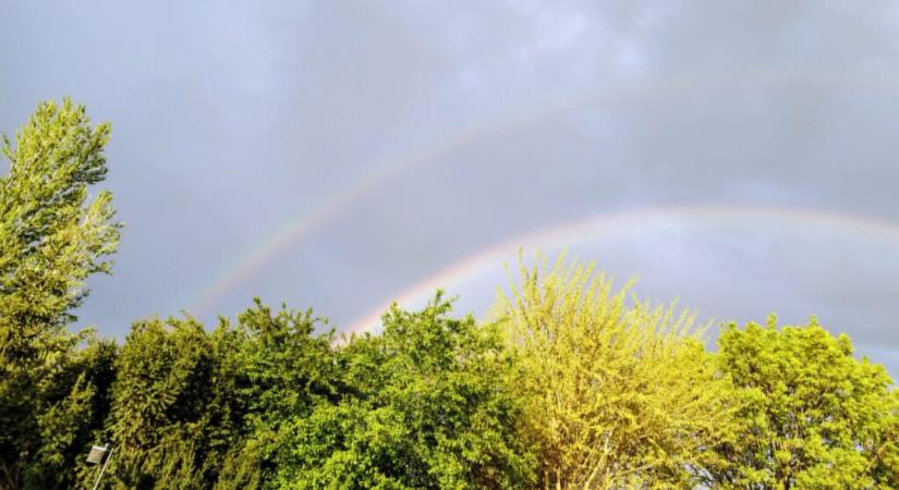 Dupla szivárvány Szabadka felett
