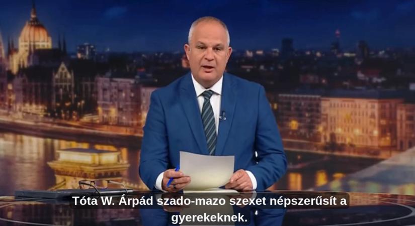 Az M1 híradó közölte, valótlanul híresztelték, hogy Tóta W. Árpád szado-mazo szexet népszerűsít gyerekeknek