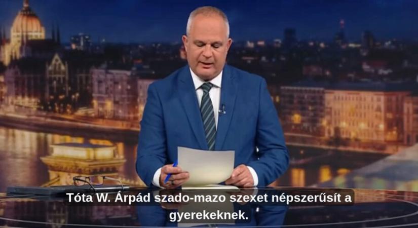 Az M1 közzétette, valótlanul híresztelte, hogy Tóta W. Árpád szado-mazo szexet népszerűsít gyerekeknek