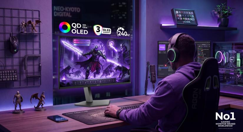Jön a legmodernebb QD-OLED panellel szerelt AOC gamer monitor – 31,5 hüvelykes képátló, UHD felbontás, 240 Hz