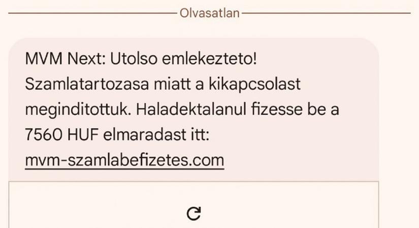 Csalók SMS-ben hivatkoznak lejárt tartozásra az MVM Next nevében