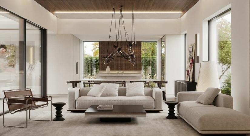 Ízléses családi otthon visszafogott stílusos részletekkel, átgondolt térszervezéssel és földszínekkel