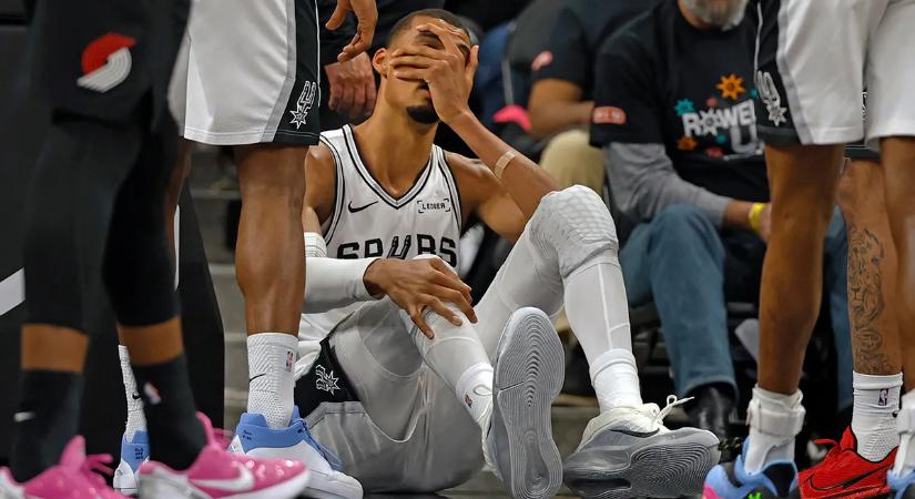 Wembanyama egyelőre orvosi felügyelet alatt – videón a hatalmas esés