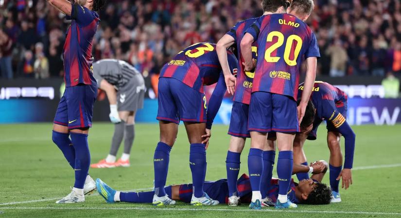 A gólja után sírva omlott össze a Barcelona sztárja, Lamine Yamal – videó