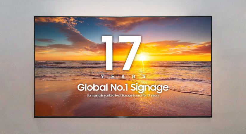 A Samsung 17 éve jár a nemzetközi kereskedelmi kijelzőpiac élvonalában