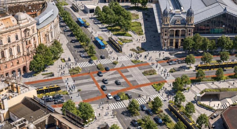 Nyugati tér felüljáró nélkül, zöld sáv a Bajcsyn, parkosított Lehel tér – Vitézy Dávid bemutatta a pesti fonódó villamos terveit