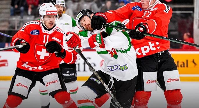 Jégkorong: öt góllal kapott ki Svájctól a magyar válogatott felkészülési mérkőzésen
