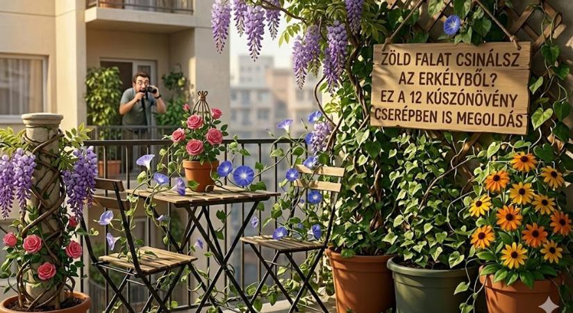 Nincs kerted? Nem baj: ez a 12 kúszónövény cserépben is élő falat csinál az erkélyből