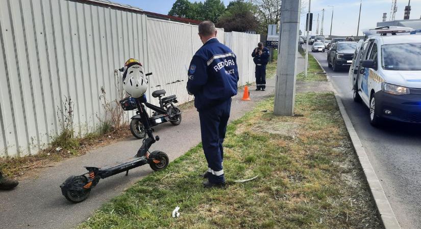 E baleset nem mindennapi: e-roller és e-kerékpár karambolozott Nyíregyházán pénteken (fotókkal)