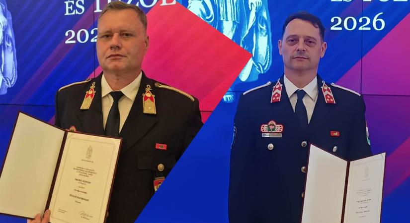 Vármegyei tűzoltókat is díjaztak a rendőr- és tűzoltónap alkalmából