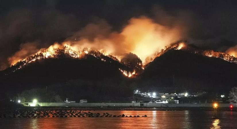 Japánban 1400 tűzoltót vezényeltek az ország északi részén tomboló erdőtüzek megfékezésére