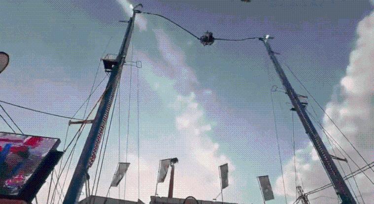 Elszakadt egy vidámparki katapultjáték kötele Spanyolországban