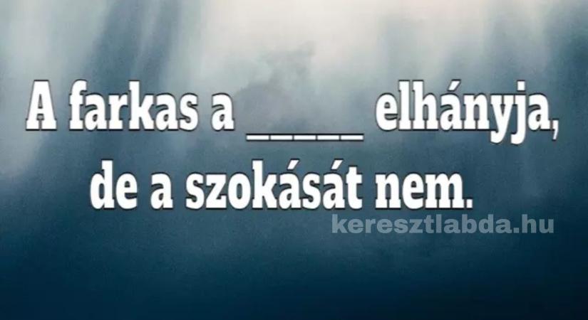 Napi közmondás feladat: A farkas és a szokás – egészítsd ki a mondást!