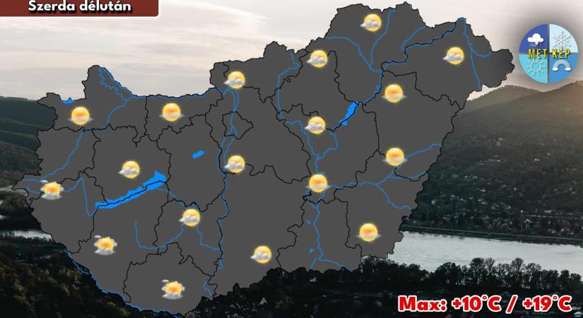 Szerdán hűvösebb lesz, délnyugaton csapadék is jöhet