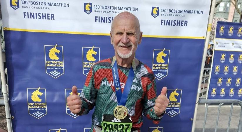 Hihetetlen teljesítmény a 82 éves Feri bácsitól, Bostonban is lefutotta a maratont