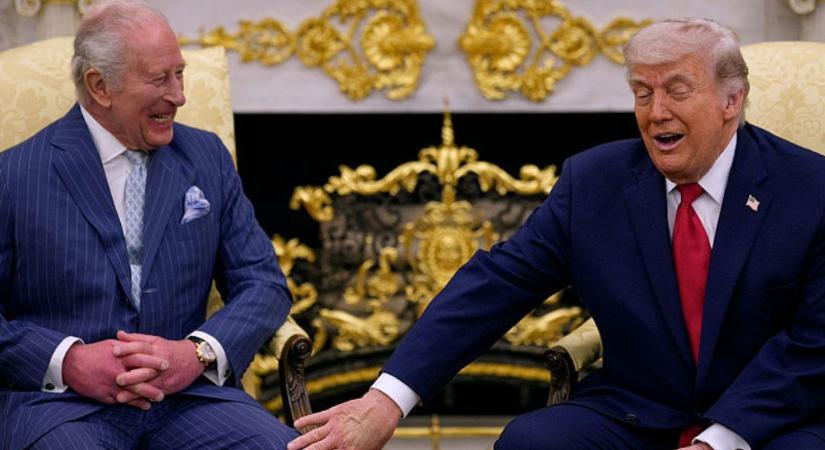 Királynak hívta a Fehér Ház Trumpot a Károllyal közös fotója közlésekor, botrány lett belőle