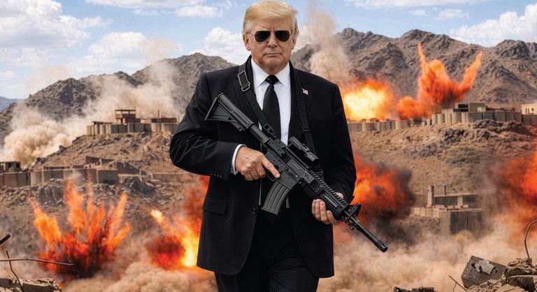 Donald Trump gépkarabéllyal a kezében Iránnak: Nincs többé Mr. Kedves Fickó