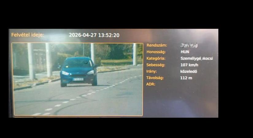 107 km/órával fotózta le a traffi a Ford vezetőjét Salgótarjában! A büntetés sem maradt el!