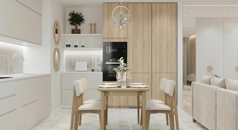 Kifinomult nőies lakberendezés 80 m2-en - Fenntartható luxus a város felett