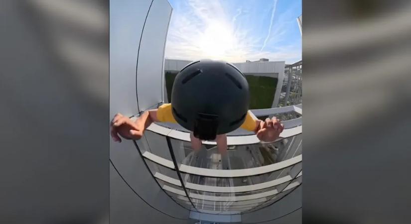Felmászott a Mol-torony tetejére, és ejtőernyővel kiugrott egy külföldi férfi