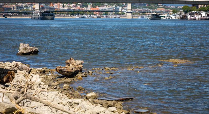 Durva aszály fenyeget: előbukkant az Ínség-szikla a Dunából