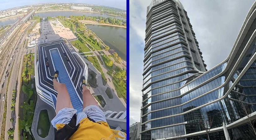 A mélybe vetette magát egy bázisugró a Mol-torony tetejéről, a biztonsági őrök csak bámulták ahogy az ejtőernyővel elrepül