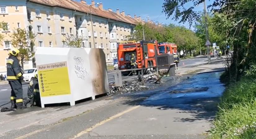 Teljes terjedelmében égett a szelektív hulladékgyűjtő Győrben