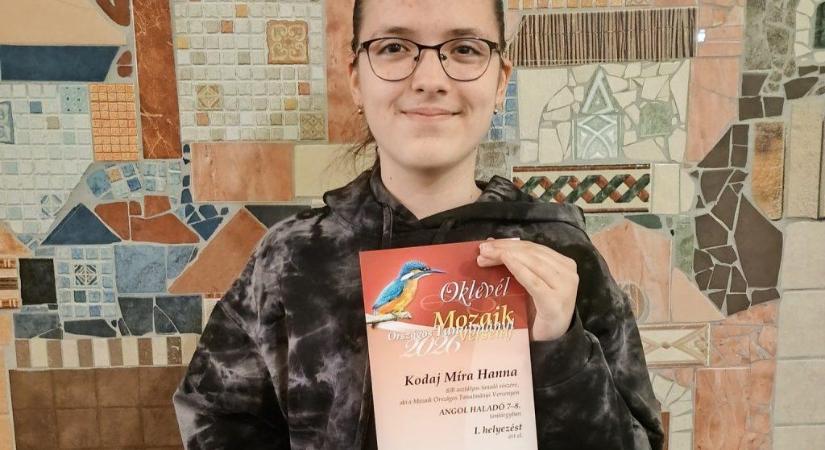 Országos 1. helyezést ért el angol nyelvből a Körzeti diákja